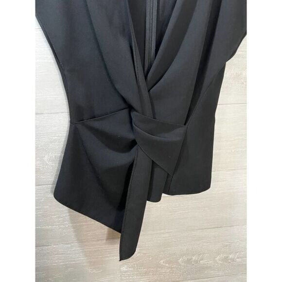 ZARA Women's V Neck Cap‎ Sleeve Twist Front Blouse Small - Picture 6 of 7